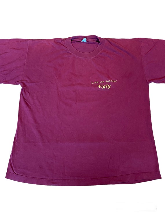 Vintage Life of Agony Shirt 90s Ugly burgundy - image 1