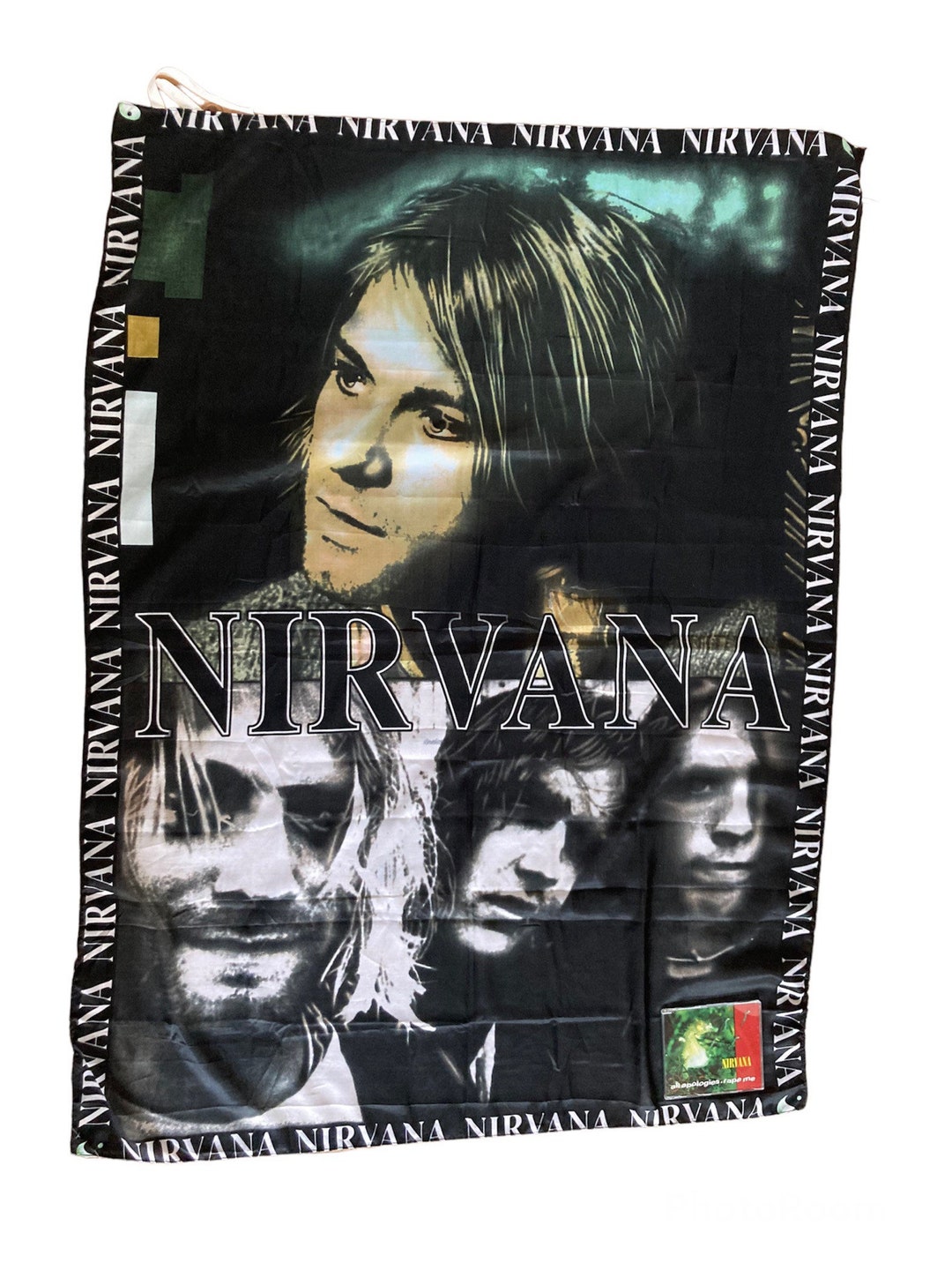 T-shirt Sans Manches Vintage Kurt Cobain Nirvana Années 90 Taille L Noir - Occasion Très Bon état