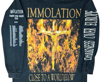Immolation tour shirt Longsleeves vintage darkness closed to a world below early 00