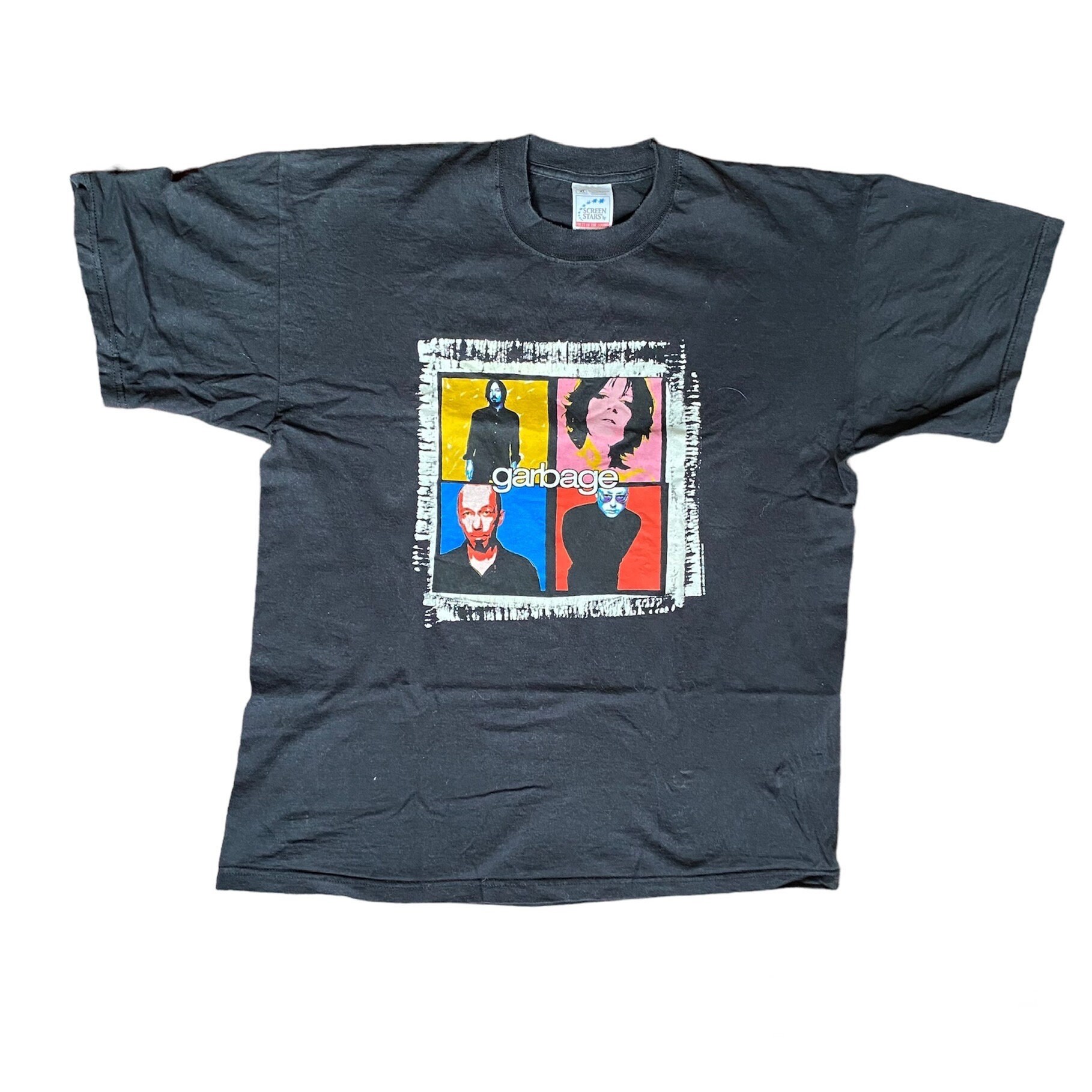 garbage 20 Years Queer Tour 2015 Tシャツ Garbage Band Photo Panels Shirley Manson Men's T Shirt Rock