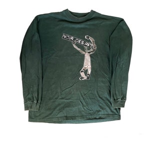 Chemise Noir Desir vintage 90s Manches Longues vert