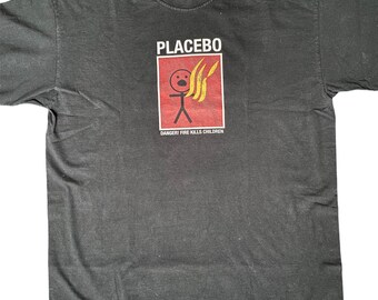 Vintage shirt Placebo early 00s shirt danger fire kills