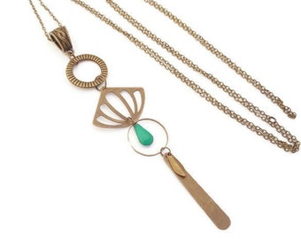 Boucle doreille ronde estampe bleu petrole goutte longue rond sequin carr/é bronze boh/ème g/éom/étrie ethnique moderne email pendante azt/èque bijoux fantaisie original cr/éateur femme