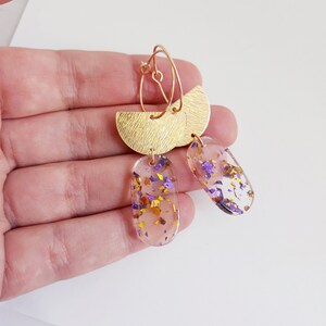 Boucles D'oreilles Pendantes Bohème - Doré Et Rose Avec Perles - Sans Marque - Neuf Sans Emballage