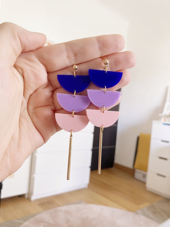 Pastels Semi Circle Earrings Pastels Semi Circle Earrings