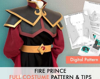 Fire Prince ARMOR & COSTUME Pattern | LARP Cosplay Template | Digital Pdf Download