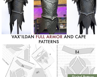 Vax full costume from Vox Machina - PATTERN cosplay foam armor and cape