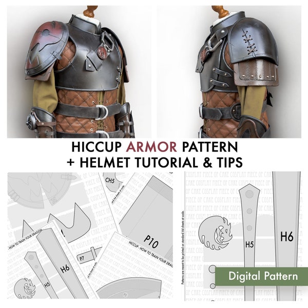 Armure Harold de HTTYD2 - MOTIF d'armure + casque TUTORIEL costume d'armure en mousse cosplay