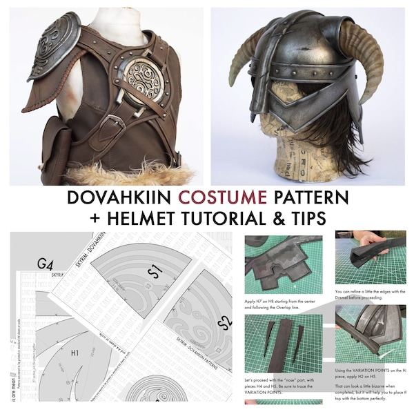 Costume complet Dovahkiin de Skyrim - PATTERN + TUTORIAL cosplay mousse armure et casque