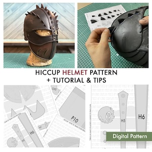 Hiccup helmet from HTTYD2 PATTERN TUTORIAL cosplay foam helmet image 1