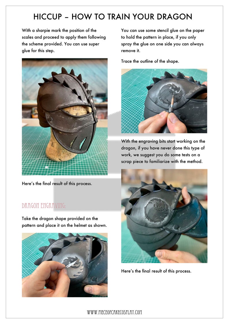 Hiccup helmet from HTTYD2 PATTERN TUTORIAL cosplay foam helmet image 6