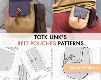 Link pouches from TOTK - PATTERN - 2 models - cosplay larp medieval pouches Tears of the Kingdom