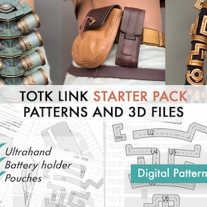 Link starter pack - PATTERNS & 3D FILES - Tears of the Kingdom - Zonai battery holder, Ultrahand, Pouches