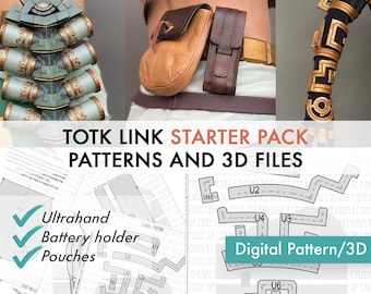 Starter pack Link - PATTERNS E FILE 3D - Tears of the Kingdom - Portabatterie Zonai, Ultrahand, Astucci