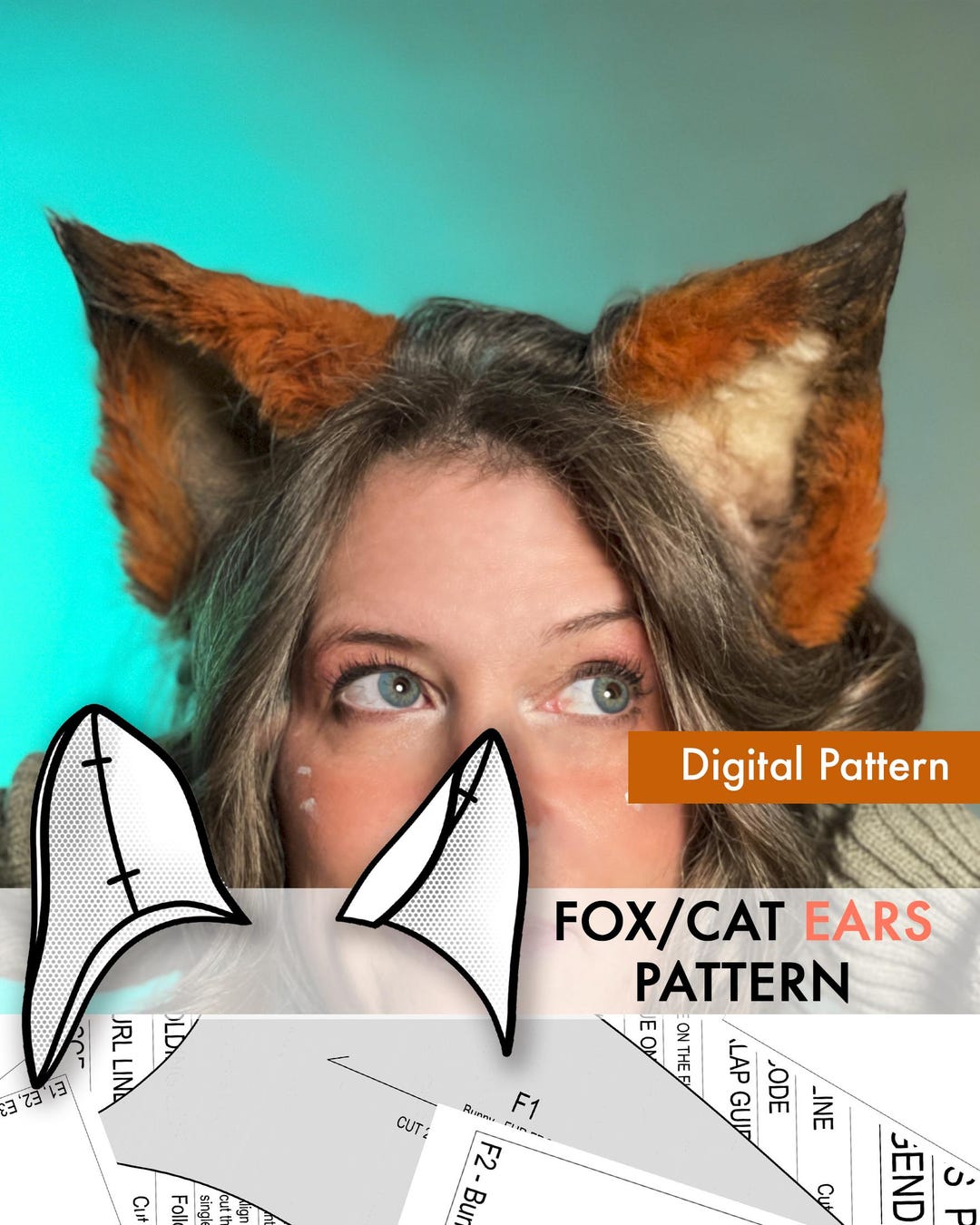 Fox/cat Furry Ears - PATTERN (tutorial Included) - Etsy