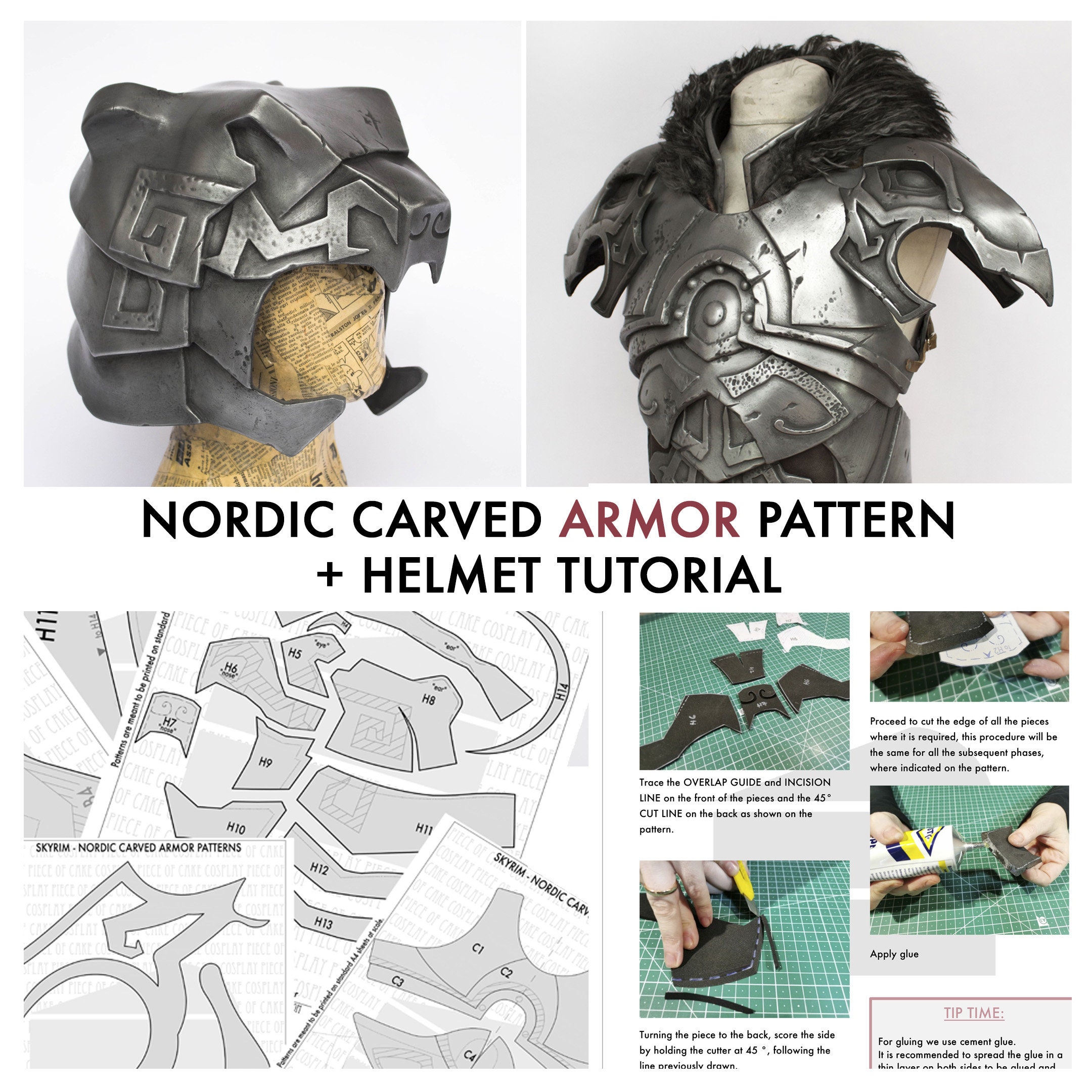 Nordic Carved Armor From Skyrim PATTERN TUTORIAL Cosplay Etsy Canada