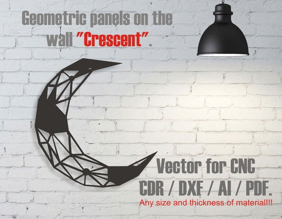 Vector for CNC Laser milling cutting Vector plan. Geometric mural on the wall of the Wolf