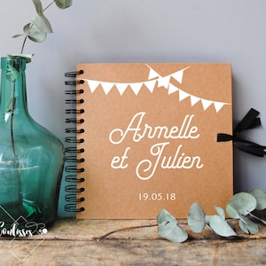Libro degli ospiti originale in carta kraft personalizzato per il tuo matrimonio