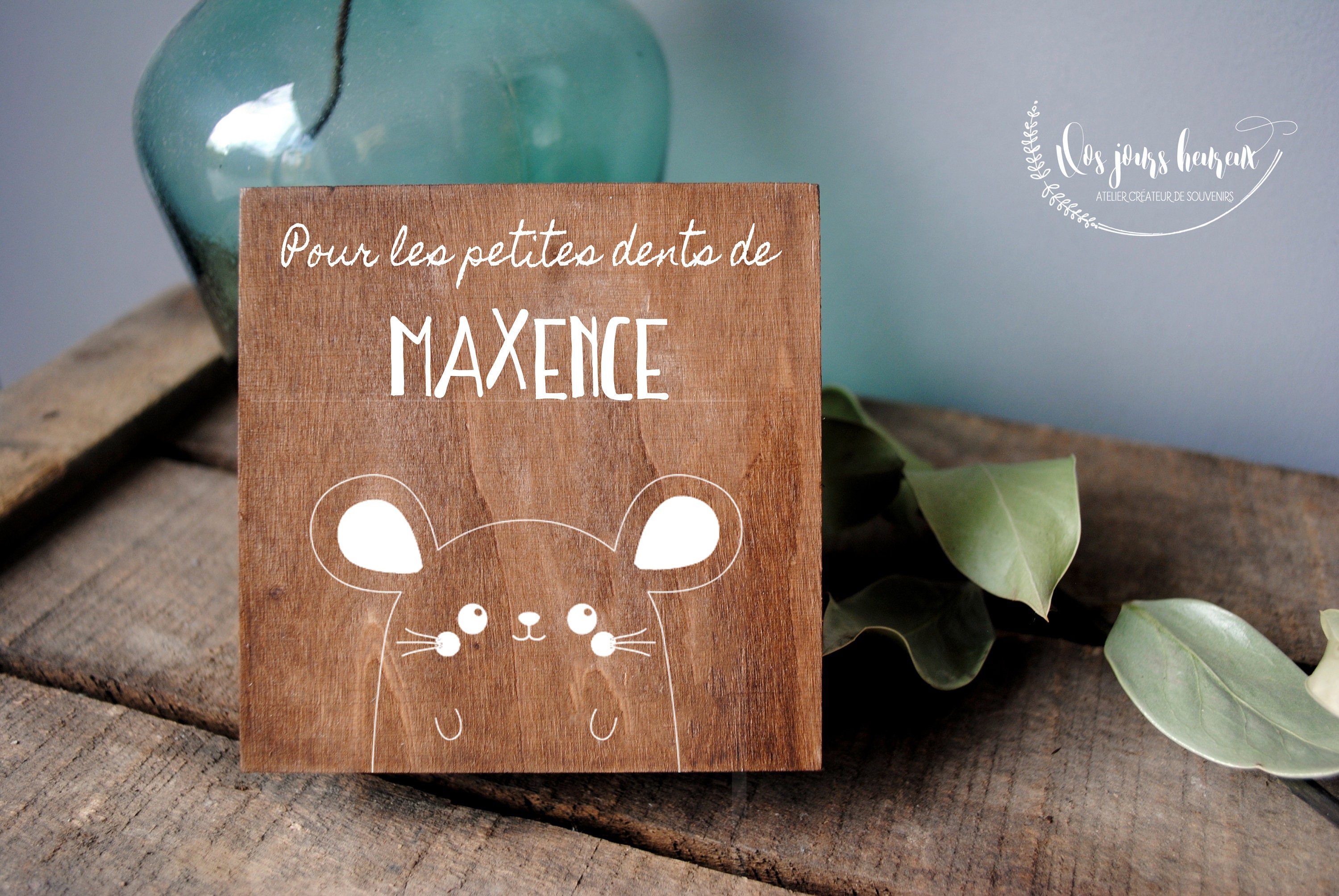 Boîte à Dents de Lait Personnalisée en Bois, La Petite Souris