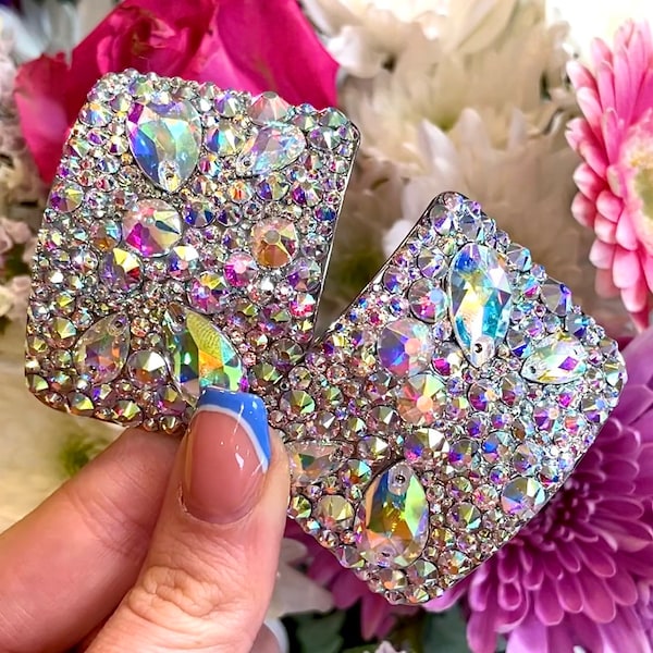Irish Hard Shoe Buckles - Butterfly Design - AB Crystal main image 1