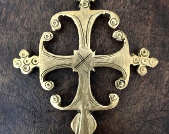 Small Ethiopian brass handcross