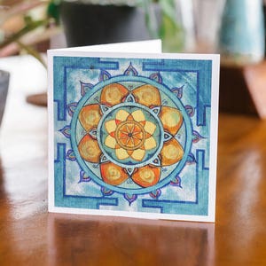Verjaardagskaart mandala, wenskaart, yogakamerdecoratie, meditatietool