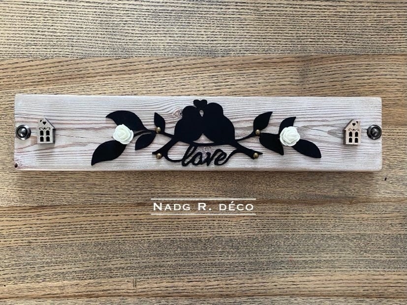 Décoration Murale Birds in Love - Upcycled Recycled Bois