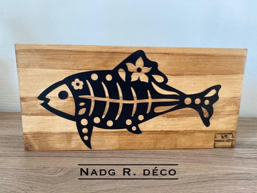Décoration en Bois Massif Poisson 