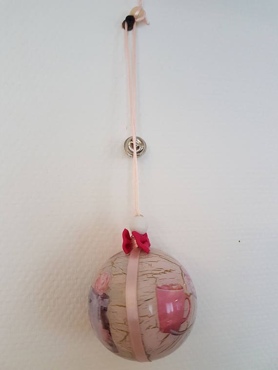 Boule De Noël Décoration Fait Mains Thème Gâteau Macarons Romantic