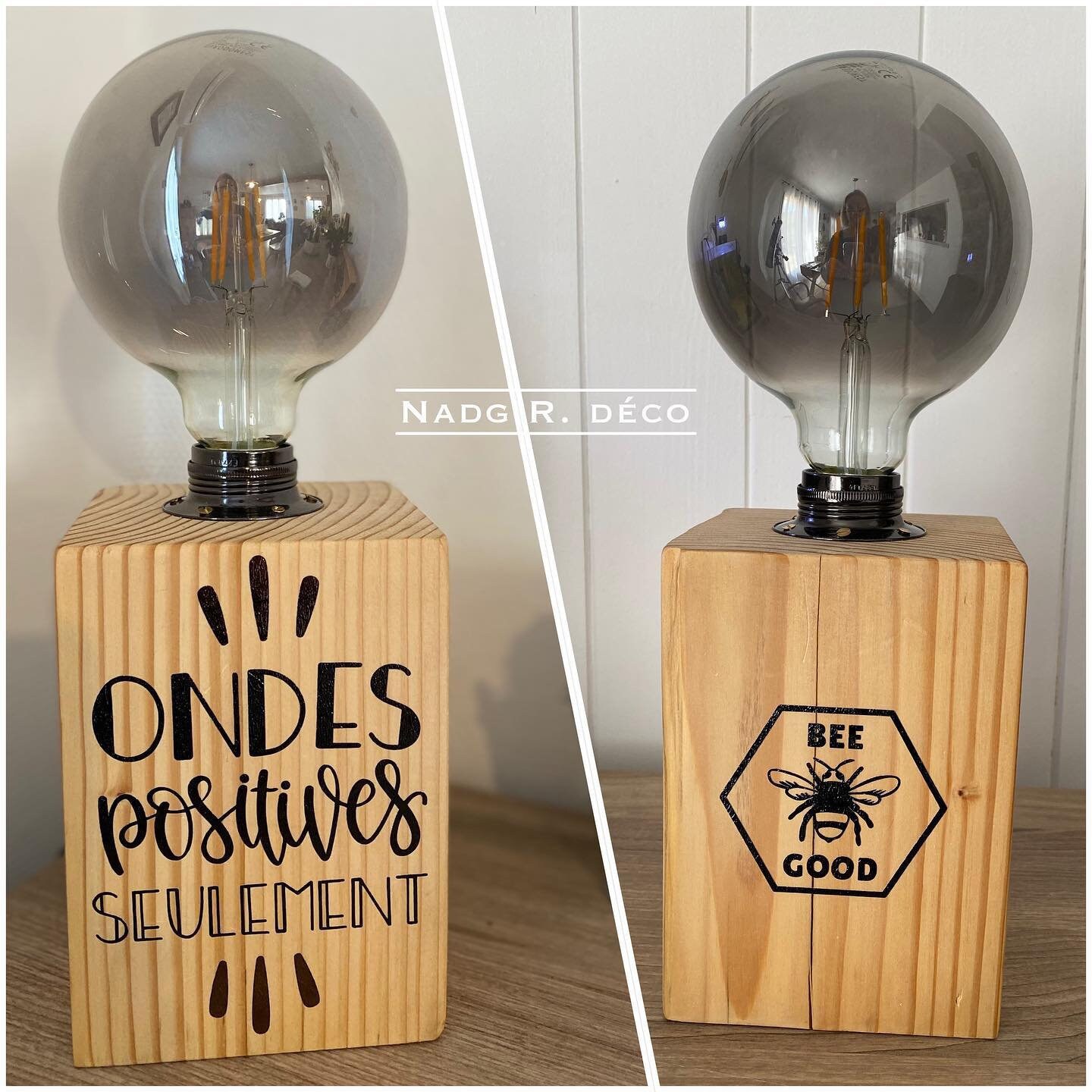 Lampe Bois Ondes Positives