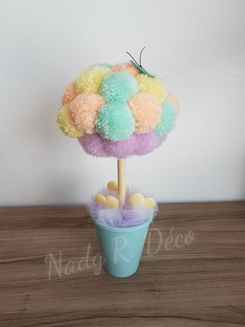 Arbre Poétique -Pompons - Coeur Papillon