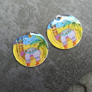 Llama charms, stainless steel - 25 mm - bohemian charms - beads - handmade creations