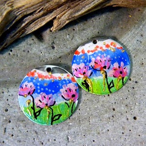 Flowers charms-boho, stainless steel- 25 mm-bohemian charms-beads-handmade creations