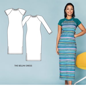 Bellini / Knit Dress Pattern / Women's Tshirt Dress Pattern / Serger Dress Pattern / Women's Sewing Patterns image 1