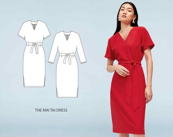 Mai Tai // Kimono Sleeve Dress Sewing Pattern. Office Dress or Casual Dress Pattern. // PDF Sewing Patterns for Women