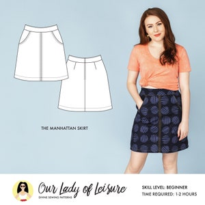 Easy Skirt Pattern With Pockets / Women's Skirt Sewing Pattern PDF ...