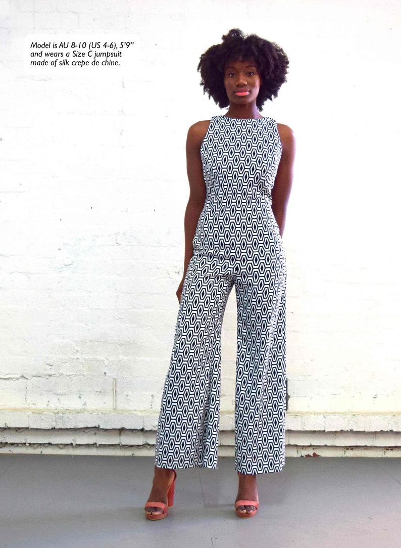 Paloma // Wide Leg Jumpsuit Pattern. Palazzo Jumpsuit for Beginner Sewing. image 4