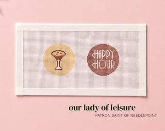 Needlepoint Canvas, Espresso Martini Design - Zweigart Royal 18 Mesh