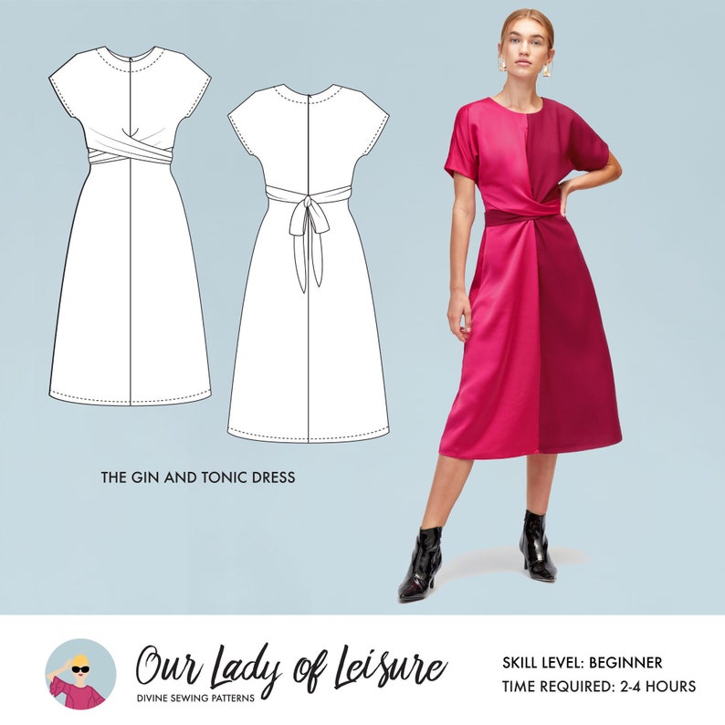 Gin and Tonic // Now with Plus sizes // Colorblock Dress Pattern. Easy Sewing Pattern, Beginner's Pattern / PDF Sewing Patterns For Women image 1