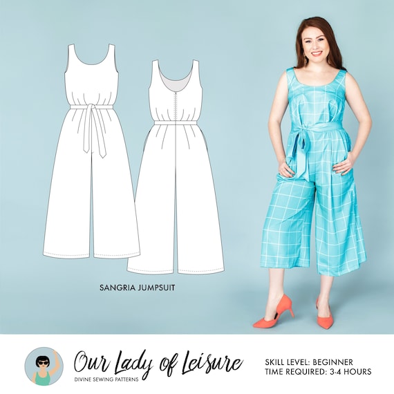 Womens Romper PDF Pattern/ Casual Jumpsuit Sewing Pattern. | Etsy