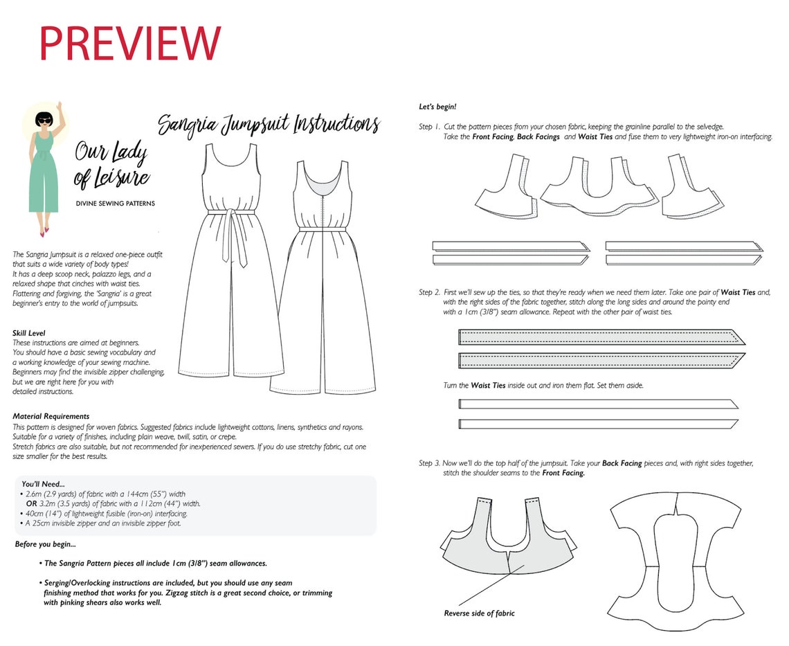 Womens Romper PDF Pattern/ Casual Jumpsuit Sewing Pattern. Etsy.de