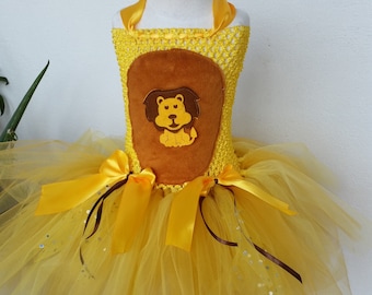 Tutu dress, lion costume, baby and girl, tutu dress with headband. Halloween, carnival or birthday costume. Christmas gift