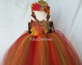 Déguisement fille de fée, robe tutu sur le thème de la forêt avec bandeau assorti. Cadeau anniversaire enfant.