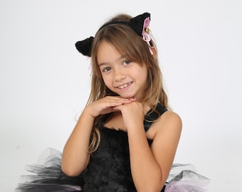 Schwarz und rosa Katzenkostüm, Geburtstagsgeschenk, Faschingskostüm