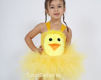 Robe tutu de petit poussin, déguisement bébé et fillette en tulle jaune, anniversaire costumé, tutu de carnaval