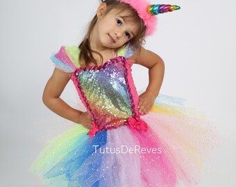 a theater performance. carnival a birthday or Christmas present tutu dress for Halloween Unicorn child disguise