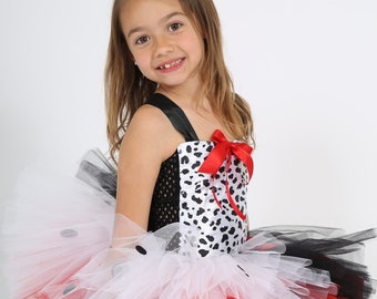 Deguisement de sorcière, robe tutu noire et rouge, fête costumée, anniversaire enfant, carnaval