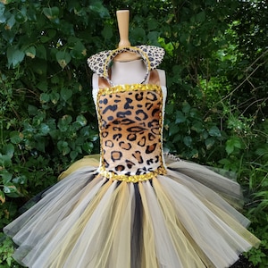 Children's animal costumes, Leopard tutu dress with accessory, Halloween, carnival, children's costume birthday