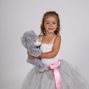 Robe de cérémonie enfant, robe tutu de princesse en tulle et bustier extensible, couleur à la demande image 1