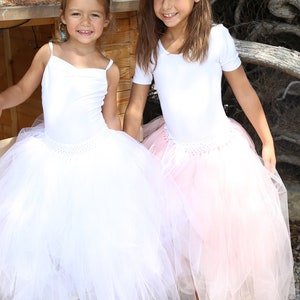 Jupe tutu fille fleur, jupe en tulle longue de cérémonie pour petite princesse, couleurs au choix image 2